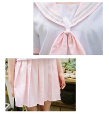 画像2: 大きいサイズあり 可愛いピンクのセーラー服 学生服 女子高生制服 コスプレ 衣装 通販 (2)