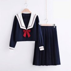 画像2: 大きいサイズあり　刺繍が可愛いスタンダードセーラー服 　学生服 女子高生制服 コスプレ 衣装 通販 (2)