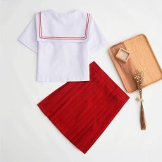 画像2: 大きいサイズあり 可愛い赤いスカート セーラー学生服 女子高生制服 コスプレ 衣装 通販 (2)