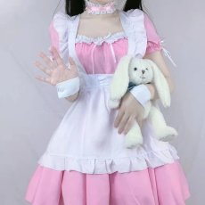 画像1: 可愛いピンクロリータメイド服ワンピース コスプレ 衣装 通販 オーダーメイド (1)