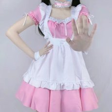 画像7: 可愛いピンクロリータメイド服ワンピース コスプレ 衣装 通販 オーダーメイド (7)