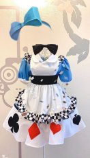 画像1: キュートなアリス風ロリータメイド服ワンピース コスプレ 衣装 通販 オーダーメイド (1)