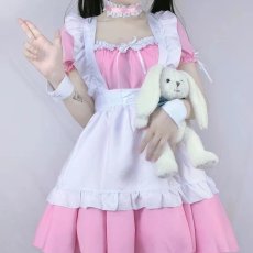 画像8: 可愛いピンクロリータメイド服ワンピース コスプレ 衣装 通販 オーダーメイド (8)